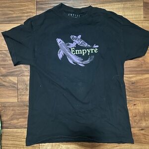Empyre Black T-Shirt with Purple koi Fish Design